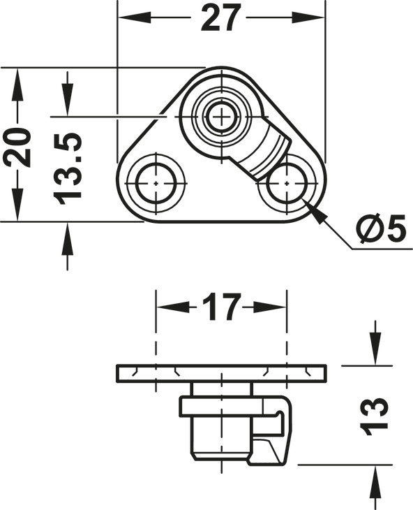 PLACA FIJACION PUERTA TORNILLO EURO BLANCO - Imagen 3