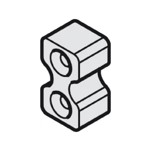 Bloque de Estabilización para Carril Doble Superior - Gris. Regulación de altura mediante tornillo de ajuste. Fabricado en plástico resistente. Garantiza instalación nivelada y funcionamiento suave en sistemas de puertas correderas.