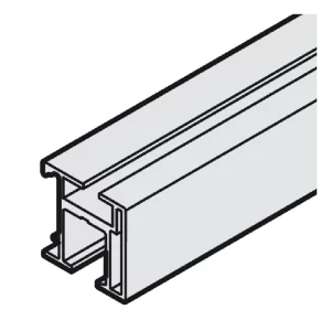 Carril Inferior/Central Slido F-Line21 - Aluminio Anodizado Plata - 2500 mm. Para guiado de puertas correderas en posición inferior o central (estantes superpuestos). Se instala pegado sobre carril de montaje (no incluido). Acabado plata anodizado resistente. Ideal para configuraciones con múltiples niveles.
