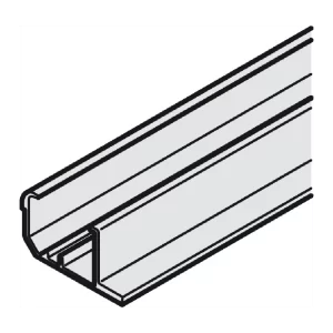 Carril Sencillo Superior Slido F-Line31 - Aluminio Anodizado Plata - 3500 mm - Para Atornillar. Para puertas correderas de hasta 40 kg. Taladrado incluido para instalación directa. Admite puertas de hasta 2400 mm de altura. Acabado plata anodizado resistente. Ideal para armarios de gran formato y proyectos comerciales.