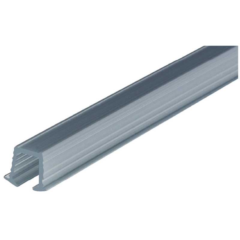 Carril Superior Slido F-Line11 - Negro 2000 mm. Para puertas correderas de madera ligeras hasta 12 kg. Sistema Infront. Instalación por presión en ranura (profundidad 13 mm). Perfil 16x14 mm. Deslizamiento suave y silencioso. Ideal para armarios ligeros.