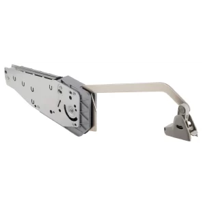 Unidad Mecanismo de Elevación Free Fold I4fo - Niquelado. Para puertas elevables de dos piezas con división 1:1. Compatible con madera o marco de aluminio (ancho). Altura armario 840-910 mm, peso puerta 4,5-9,0 kg. Incluye herrajes izquierda/derecha, plantilla de taladrado. Bisagras no incluidas (pedir por separado). Ideal para armarios de cocina y muebles con sistema elevable.