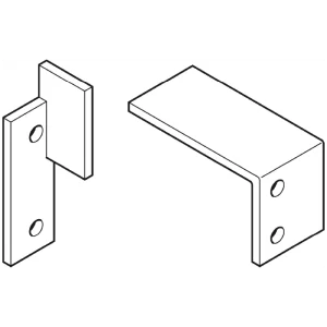 Escuadra de Arrastre Vorfront Silent-VF 40 - Acero Galvanizado. Para sistema de amortiguación Smuso CD en puertas correderas interiores. Conecta la puerta con el mecanismo de cierre suave. Requiere placa intermedia entre techo y amortiguador (no incluida).