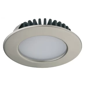 La lámpara Häfele Loox LED 2020 es la solución de iluminación profesional especialmente diseñada para ambientes húmedos como baños, cocinas y zonas de lavado. Fabricada con un robusto cuerpo de zinc fundido a presión (Zinkdruckguss) en elegante acabado níquel mate (vernickelt matt), esta luminaria redonda ofrece una protección IP44 en instalación empotrada, garantizando resistencia a las salpicaduras de agua. Con temperatura de color blanco frío 4000K y un ángulo de apertura de 100°, proporciona una luz clara y funcional ideal para zonas de trabajo y exposición.