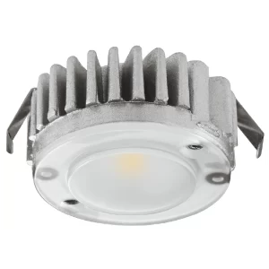 El módulo LED Häfele Loox 2040 es la solución de iluminación profesional más versátil para mobiliario, gracias a su innovador sistema modular que permite infinitas posibilidades de personalización. Diseñado específicamente para adaptarse a perforaciones de bisagra de copa, este módulo de aluminio de alta calidad incorpora una conexión integrada para cable que facilita un montaje rápido y sencillo. Con una temperatura de color blanco cálido 3000K y capacidad de regulación (dimmable), proporciona una iluminación ambiental perfecta para cocinas, salones y vitrinas.