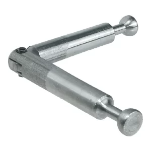 Perno unión doble Minifix® natural para inglete B44mm. Acero con articulación, ángulos 90°-180°, taladro 7mm. Montaje gemelo para esquinas precisas. Compatible cajas Minifix® sin reborde.