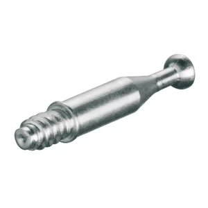 Perno de Unión Minifix® S300 de Alta Resistencia con Rosca Especial Perno de unión del sistema Häfele Minifix® S300 con rosca especial de alto rendimiento, diseñado para mayor par de rotura y sujeción excepcional. Medida de taladro B de 24 mm y longitud de rosca L de 11 mm. Requiere taladro para perno de 8 mm con agujero para rosca de 5 mm. Acabado galvanizado con accionamiento PZ2 optimizado para sujeción segura del destornillador. Ideal para aplicaciones estructurales que requieren máxima estabilidad.