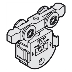 Mecanismo de Traslación con Rodamiento de Bolas - Slido Classic IF/MF - Gris. Carro superior para puertas correderas con deslizamiento suave y silencioso. Instalación mediante clipaje rápido sin herramientas. Rodamientos de bolas de alta durabilidad. Compatible con sistemas Classic IF y MF. Ideal para armarios de alta gama.