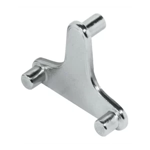 Soporte para estantes, Häfele Ixconnect SH-W-5045, para embutir en taladro Ø 5 mm, fundición de zinc Para estantes de madera, con seguro de apriete, capacidad de carga 9,4 kg por pieza, niquelado