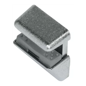 Soporte para estantes, Häfele Ixconnect SH-G-4030, para atornillar en taladro Ø 3 mm o 5 mm, fundición de zinc con apoyo de plástico Para estantes de cristal, con seguro de elevación y seguro de apriete, niquelado