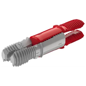 Herraje de Unión Expansible Ixconnect SC 8/25 para Muebles Pequeños Herraje de unión expansible Häfele Ixconnect SC 8/25 en plástico (rojo/gris), diseñado para uniones rápidas sin herramientas en muebles pequeños y cajones. Sistema de expansión sincrónica que se activa mediante apriete, fijándose en taladros de 8 mm sin necesidad de tornillos. Ideal para aplicaciones ocultas en MDF y aglomerado con grosor mínimo de madera de 15 mm. Recomendado para muebles con dimensiones controladas: 2×alto + 2×ancho ≤ 3 m y profundidad ≤ 40 cm.