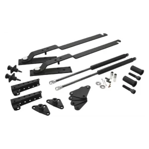 Kit de Herrajes Tavoletto para Mueble Cama-Escritorio Herraje multifuncional Häfele Tavoletto que transforma una cama en escritorio y viceversa, optimizando el espacio en habitaciones multifuncionales. Diseñado para tamaño de colchón de 900 x 2000 mm. Se suministra sin somier de lamas, como juego completo de herrajes para la construcción del mueble. Ideal para espacios reducidos, residencias estudiantiles y clínicas.