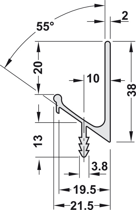 LISTON TIRADOR ALUMINIO PLATEADO 2500MM ALTURA 38 MM - Imagen 5