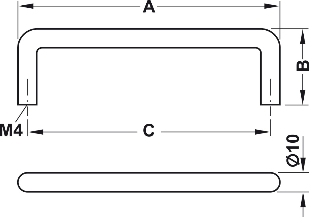 TIRADOR ACERO INOXIDABLE MATE 106X35mm - Imagen 2