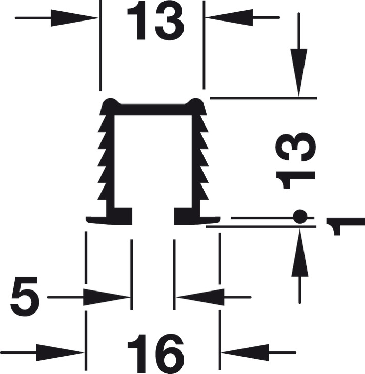 CARRIL DESLIZAMIENTO SENCILLO SUPERIOR NEGRO 2000mm - Imagen 4