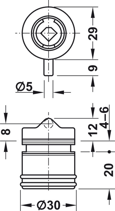CERRADURA PUERTA GIRATORIA CRISTAL NIQUELADA MATE 4-6mm - Imagen 2