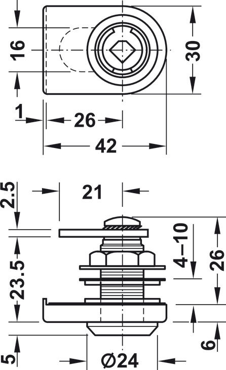 CERRADURA DE PALANCA PARA VIDRIO SYMO 3000 NIQUELADA - Imagen 2