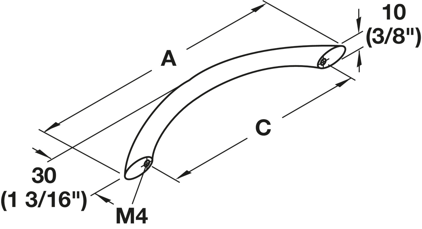 TIRADOR ACERO CROM.MATE 112X30 MM - Imagen 2