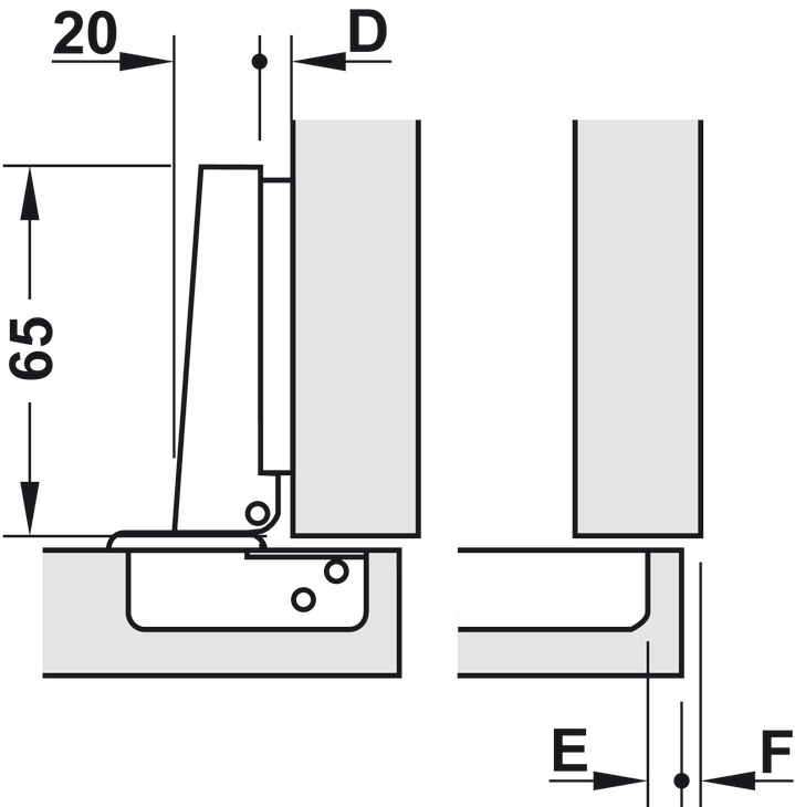 BISAGRA PARCHE METALLA SM KOMBI 110° CON AMORTIGUACIÓN - Imagen 5