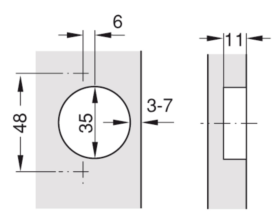 BISAGRA CAZOLETA METALLA SM EMBEBIDA 110 CIERRE LENTO - Imagen 5