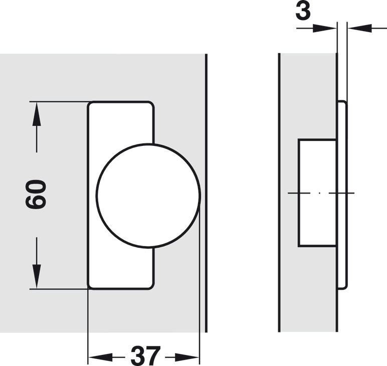 BISAGRA PARCHE METALLA SM KOMBI 110° CON AMORTIGUACIÓN - Imagen 6