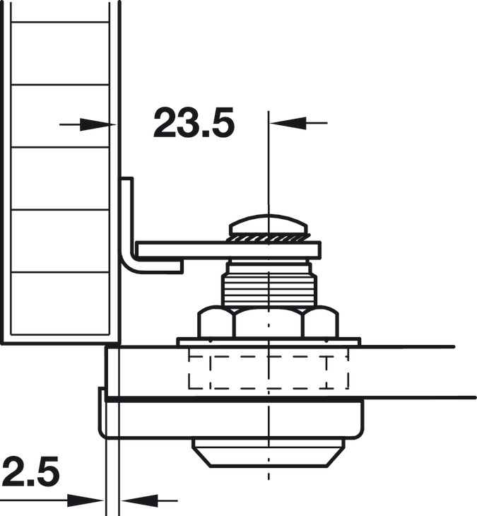 CERRADURA DE PALANCA PARA VIDRIO SYMO 3000 NIQUELADA - Imagen 4