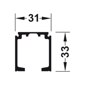 CARRIL DE DESLIZAMIENTO SIMPLE HÄFELE – ALUMINIO ANODIZADO