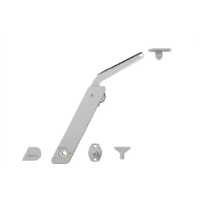 Herraje para puerta elevable, Häfele Free flap H 1.5 - plástico con brazo de soporte metálico, juego individual para aplicación por un lado Modelo: B, montaje: Derecha, Color: Gris