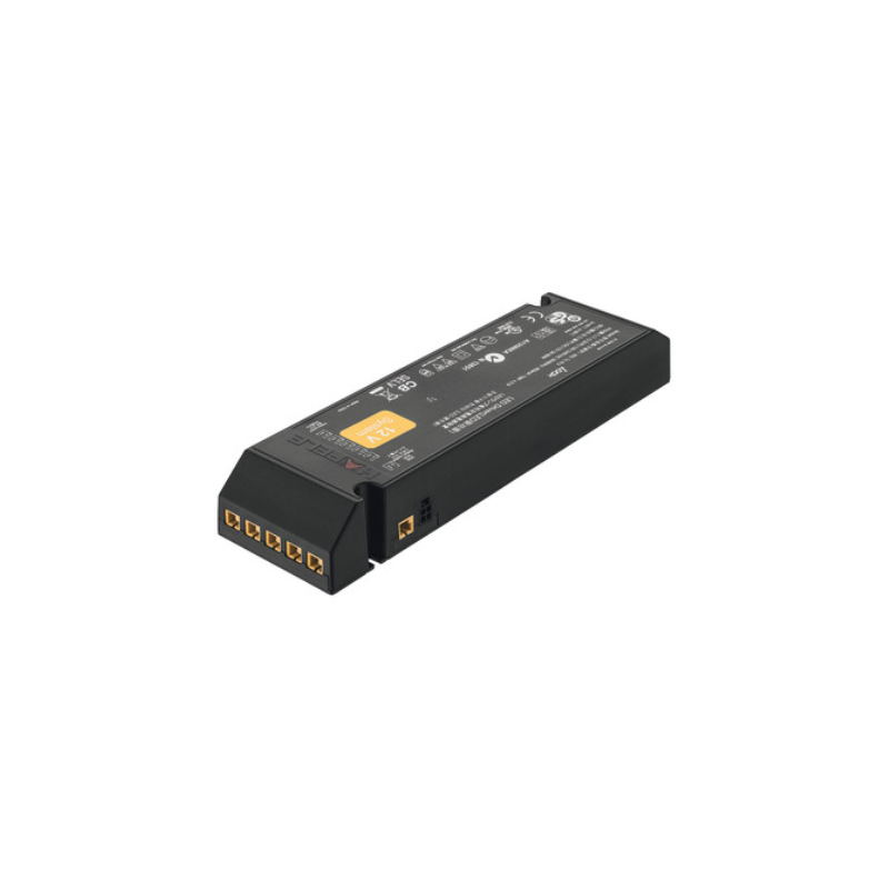 TRANSFORMADOR 12V 0-60W - PLÁSTICO NEGRO