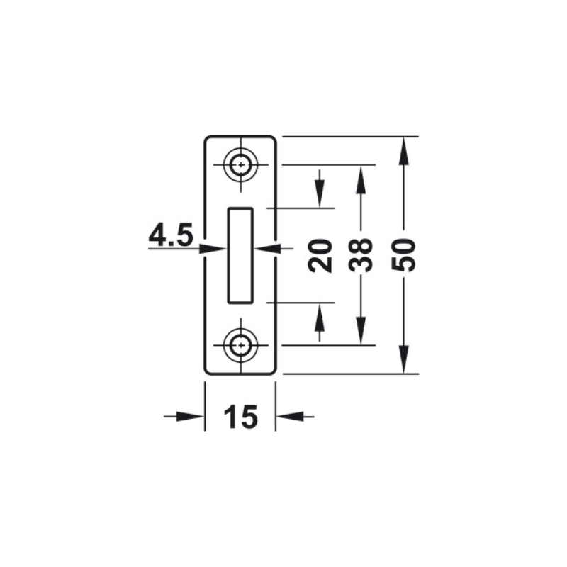 CERRADURA PARA PUERTA DE VIDRIO ECONO CROMADA - Imagen 2