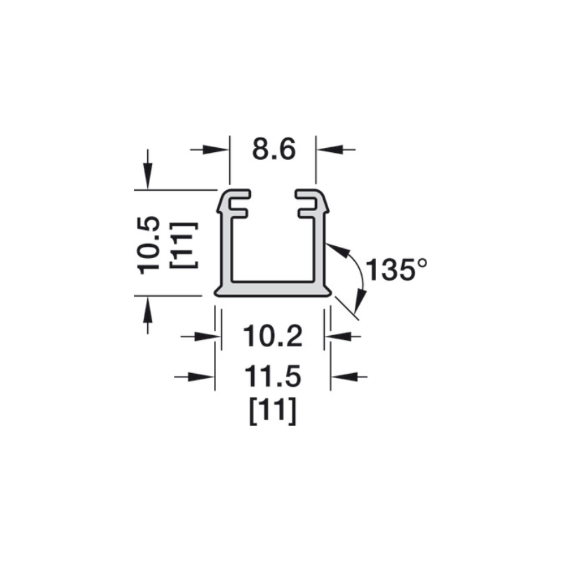 PERFIL LOOX5 1101 BLANCO OPALINO 2500MM - Imagen 2
