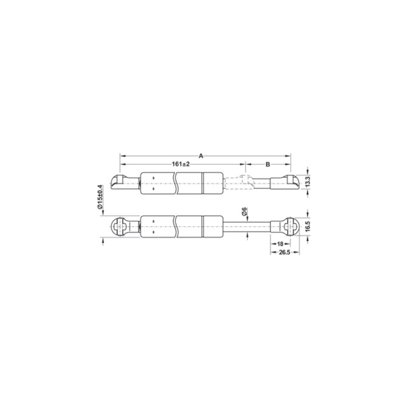 COMPÁS CON FRENO Y AMORTIGUADOR A GAS PARA PUERTAS ELEVABLES - Imagen 8