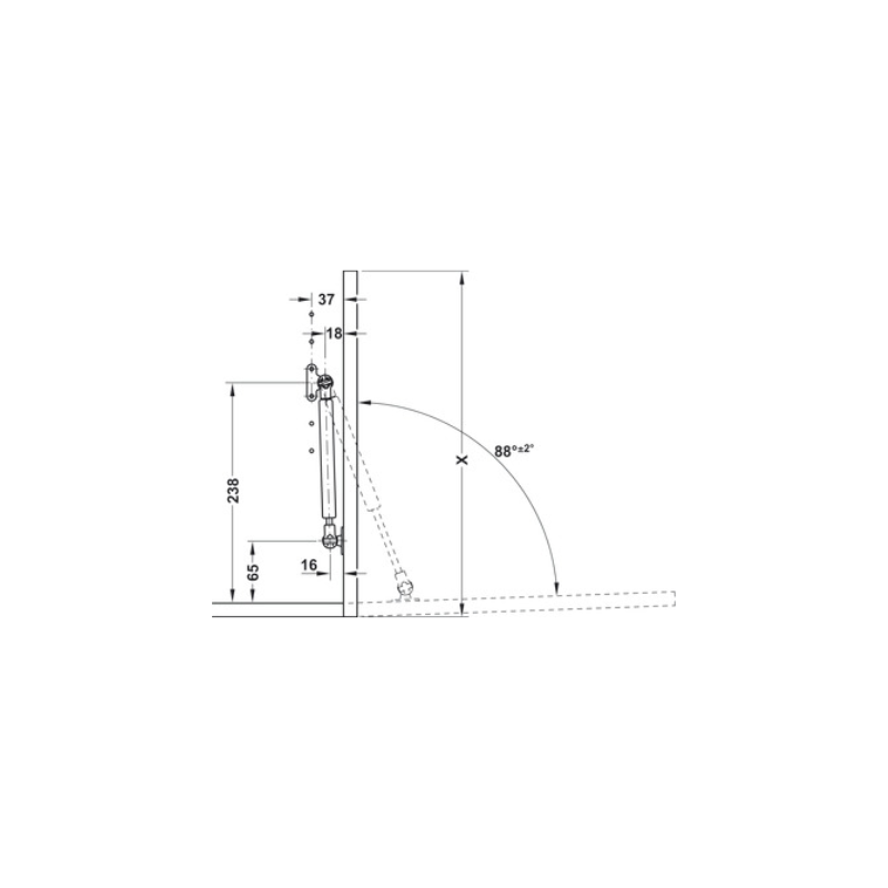 COMPÁS CON FRENO Y AMORTIGUADOR A GAS PARA PUERTAS ELEVABLES - Imagen 4