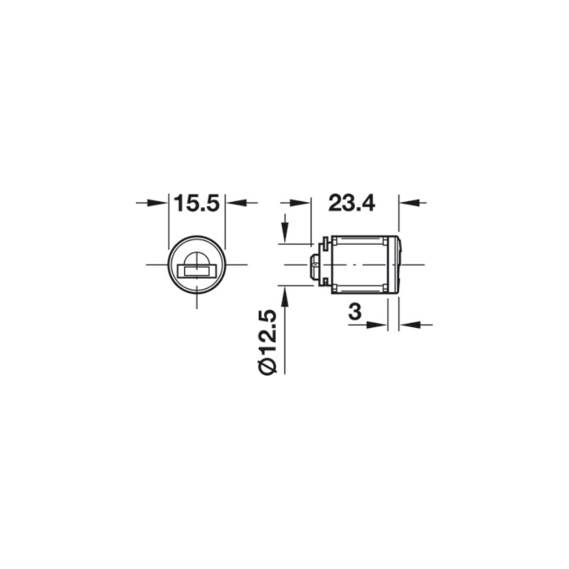 CILINDRO INTERCAMBIABLE HÄFELE SYMO EC PLUS L001 NIQUELADO - Imagen 2